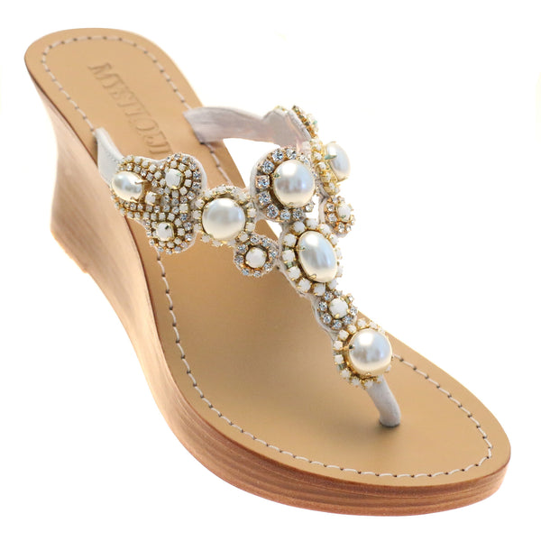 Handmade Bridal Flat & Wedge Jeweled Sandals | Mystique Sandals