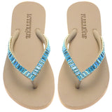 Oxnard Flip Flop Beige Aqua-In Stock