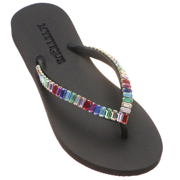 Oxnard Flip Flop Black Rainbow