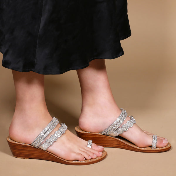 Costa Mesa Wedge Silver
