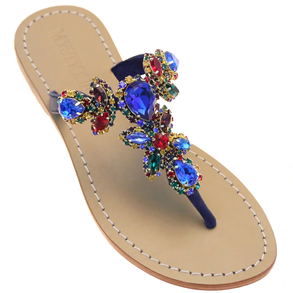 Navy jewelled sandals sales