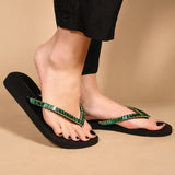 Oxnard Flip Flop Black Green-In Stock