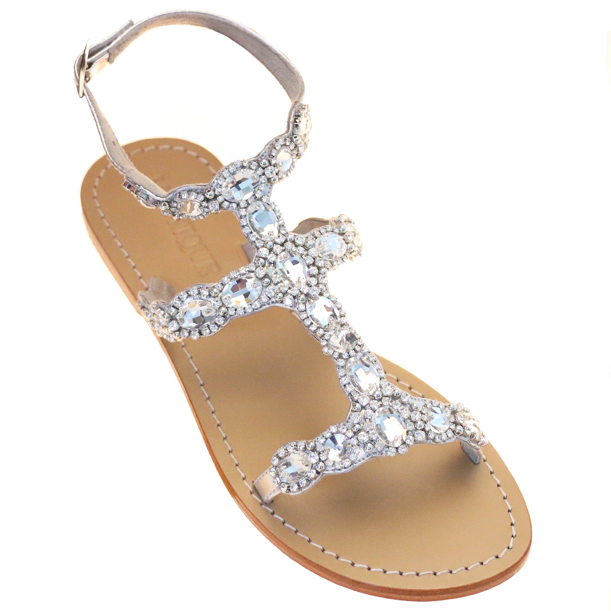 Miami - Women's Crystal Jeweled Gladiator Sandals | Mystique Sandals