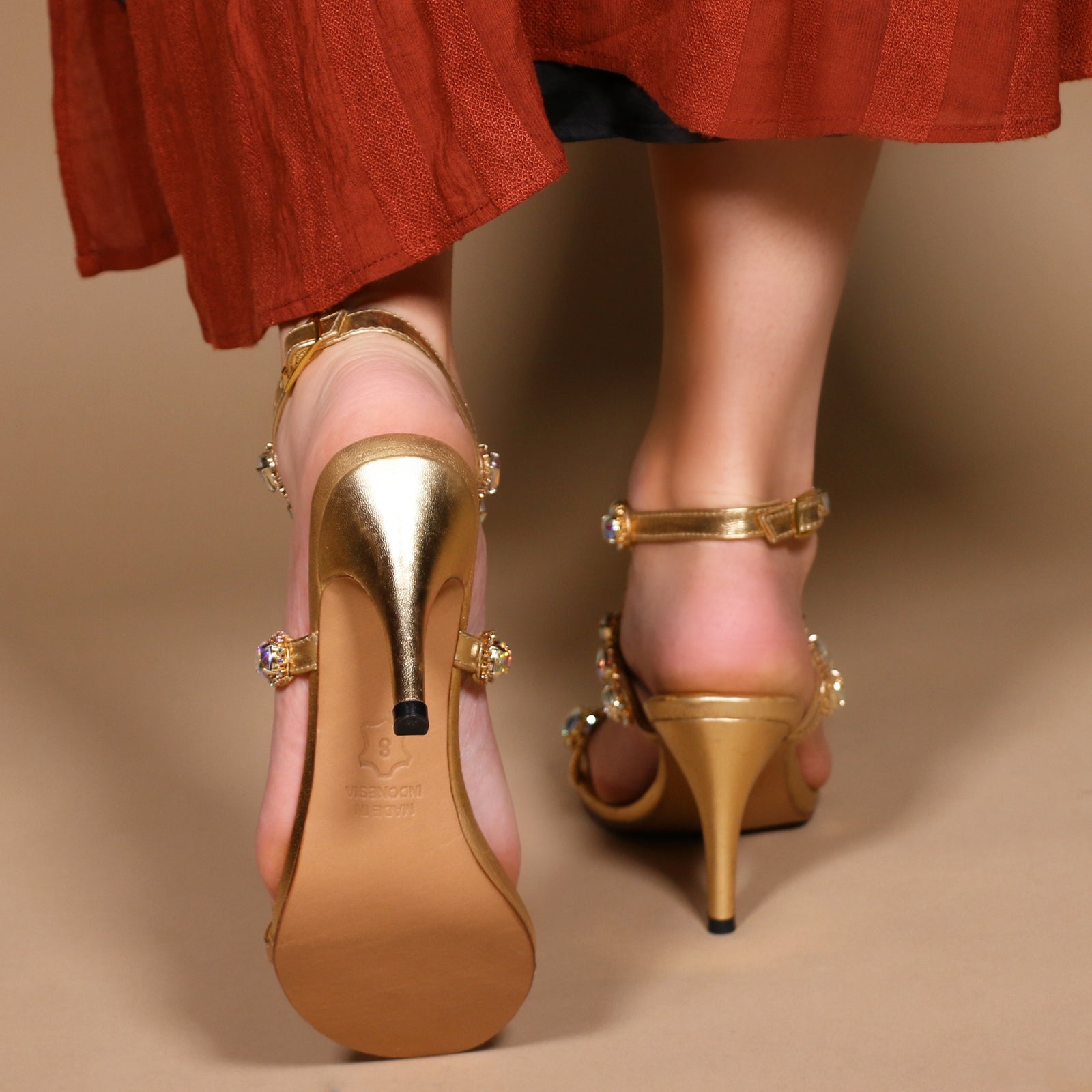 Jeweled gold heels online