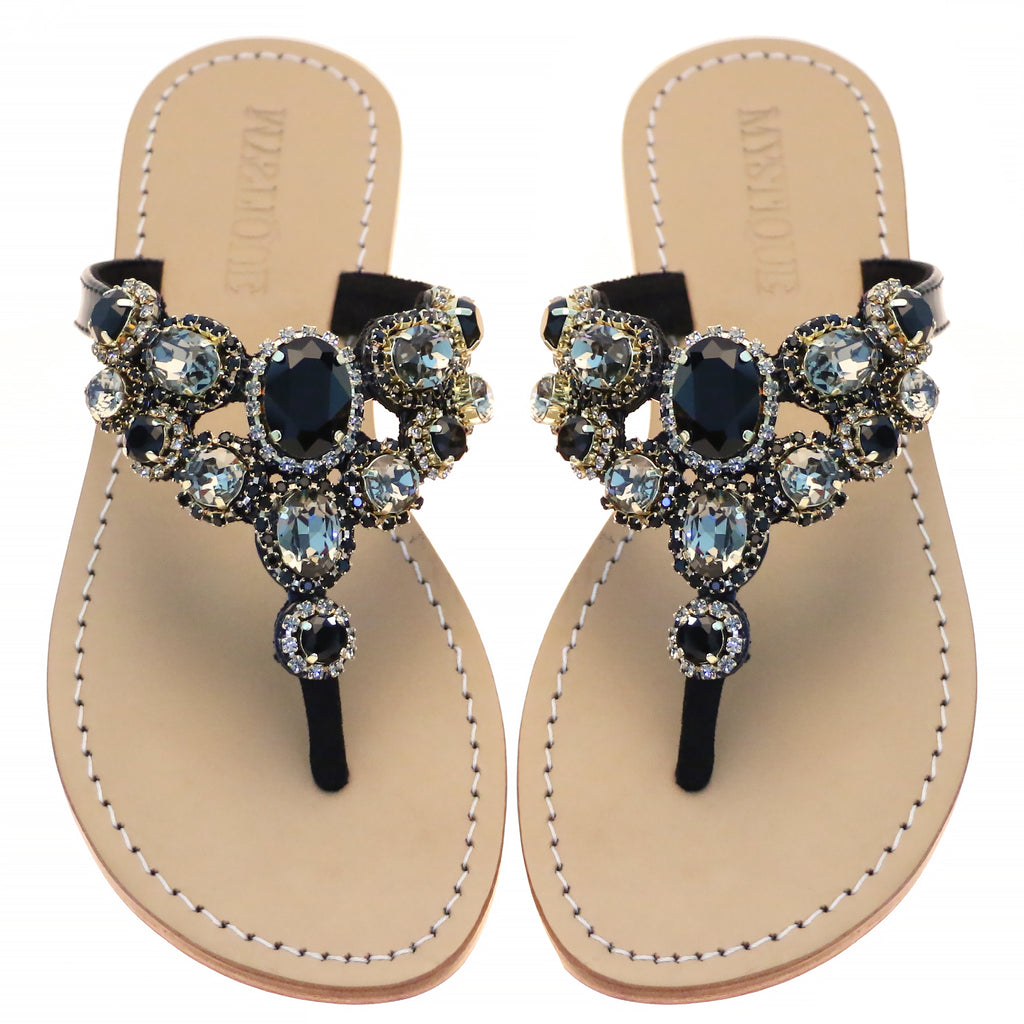 Clear discount jeweled sandals
