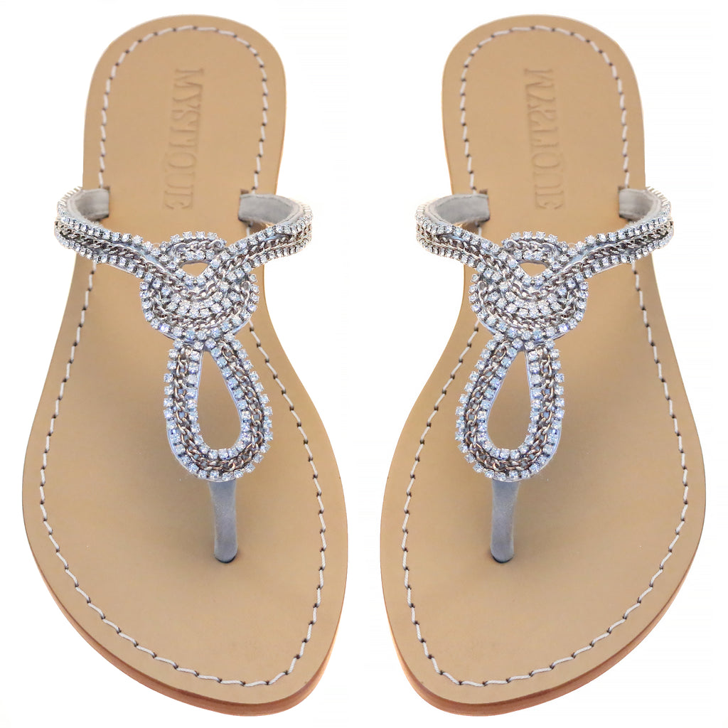 Rhinestone sales sandals silver