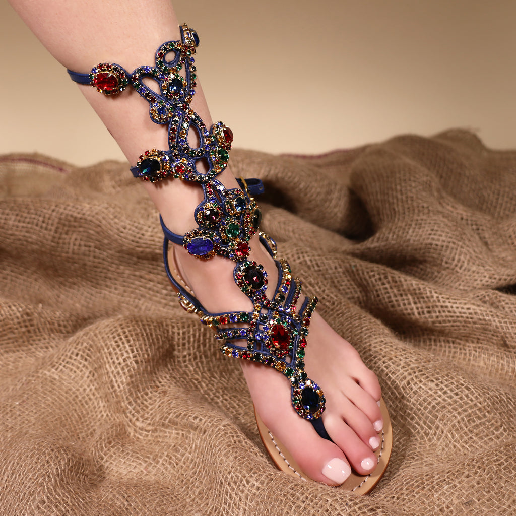 Trinidad Women s Navy Embellished Gladiators Mystique Sandals