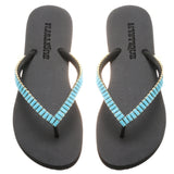 Oxnard Flip Flop Black Turquoise-In Stock