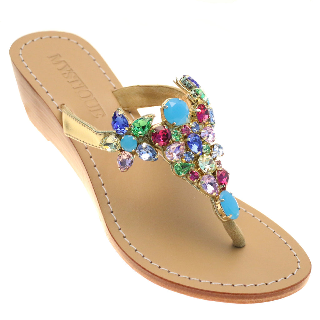 Costa Rica Women s Multi Jeweled Wedge Sandals Mystique Sandals