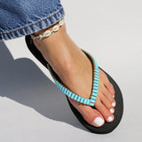 Oxnard Flip Flop Black Turquoise-In Stock